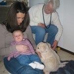 Enkeltochter Lea, Tochter Monika, Urgroßmutter Käthe prägen meine Welpen